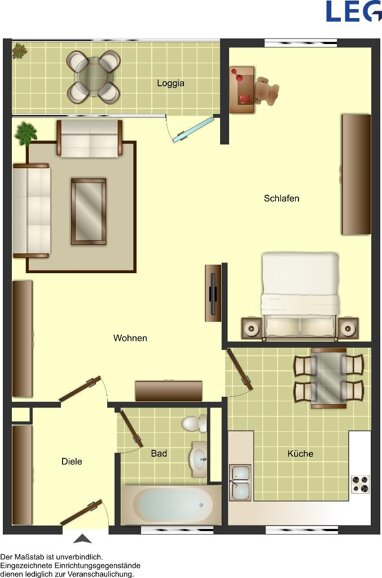 Wohnung zur Miete 489 € 1,5 Zimmer 43,9 m² 5. Geschoss Plötzenseer Straße 10 Berliner Viertel Monheim 40789