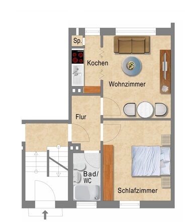 Wohnung zur Miete 340 € 2 Zimmer 40 m² Hage Hage 26524