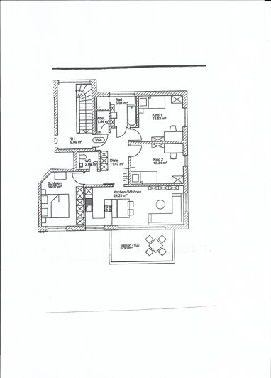 Wohnung zur Miete 1.170 € 4 Zimmer 93 m² 1. Geschoss Josef-Adler-Straße 32 Innerer Westen Regensburg 93047