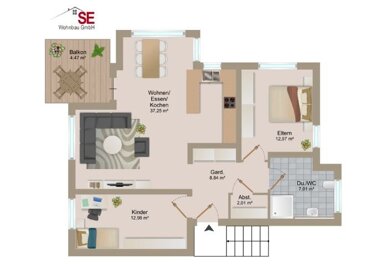 Wohnung zum Kauf Provisionsfrei 411.673 € 3 Zimmer 82,5 m² Erdgeschoss Hoher Garten 6 Rindelbach Ellwangen (Jagst) 73479