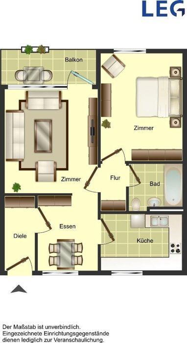 Wohnung zur Miete 570 € 2 Zimmer 56 m² 3. Geschoss Carl-Friedr.-Goerdeler-Straße 24 Garath Düsseldorf 40595
