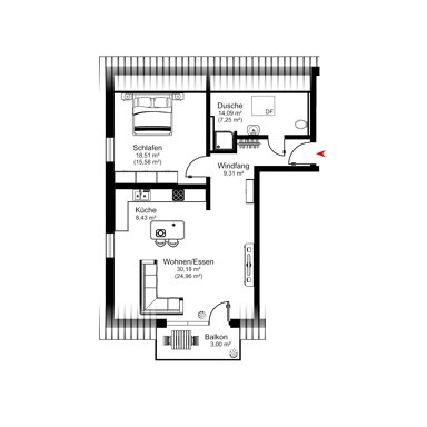 Wohnung zum Kauf provisionsfrei 338.600 € 2 Zimmer 68,5 m² 2. Geschoss Scheffelstraße 70a Bad Dürrheim Bad Dürrheim 78073