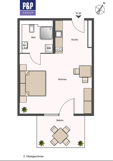 Wohnung zur Miete 769 € 1 Zimmer 31,2 m² 2. Geschoss frei ab 01.10.2024 Kunigundenstraße 9 St. Leonhard Nürnberg 90439