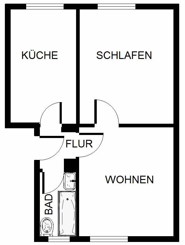 Wohnung zur Miete 350 € 2 Zimmer 44,4 m²<br/>Wohnfläche Erdgeschoss<br/>Geschoss Lassallestraße 5 Mitte Bergkamen 59192