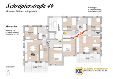 Wohnung zum Kauf Provisionsfrei 538.000 € 4 Zimmer 85 m² 1. Geschoss Schröplerstraße 46 - Whg. 3 Kothau Ingolstadt 85053