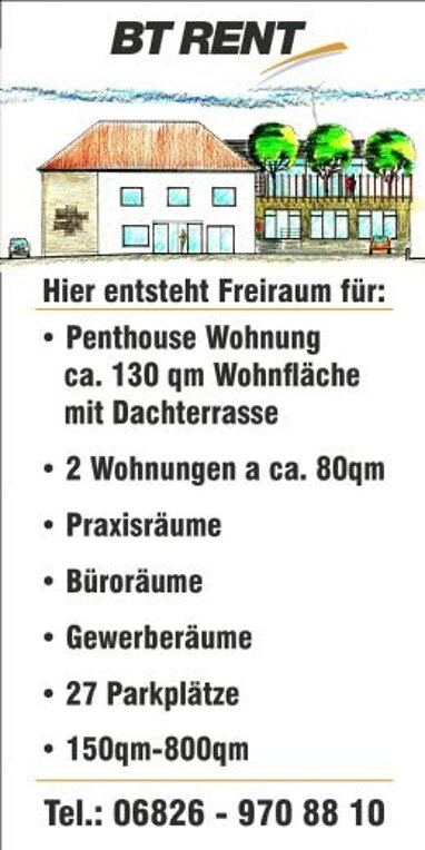 Büro-/Praxisfläche zur Miete Provisionsfrei teilbar von 150 m² bis 800 m² Raiffeisenstraße 2 Urexweiler Marpingen 66646