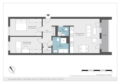 Wohnung zur Miete 1.116,96 € 3 Zimmer 85,9 m² Lotte-Laserstein-Straße 16 Babelsberg - Süd Potsdam 14482