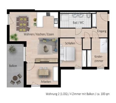 Wohnung zum Kauf Provisionsfrei 408.000 € 4 Zimmer 100 m² 1. Geschoss Hauptstraße 87 Urloffen Appenweier 77767