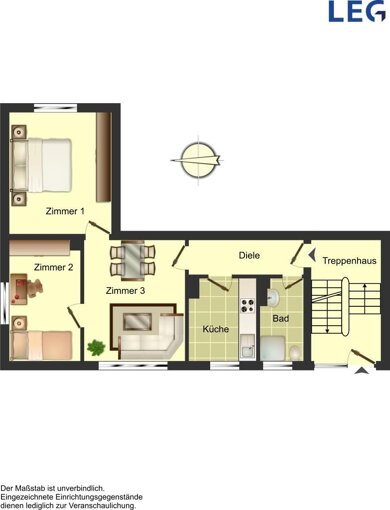 Wohnung zur Miete 389 € 3 Zimmer 49,5 m² 1. Geschoss frei ab 01.04.2025 Overberger Straße 27 Rünthe Bergkamen 59192