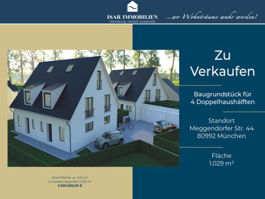 Grundstück zum Kauf 2.920.000 € 1.029 m² Grundstück Meggendorfer Str. 44 Alt Moosach München 80992