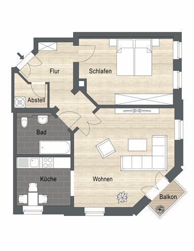 Wohnung zur Miete 845 € 2 Zimmer 67 m² 1. Geschoss Bornaische Straße 219 Dölitz-Dösen Leipzig 04279