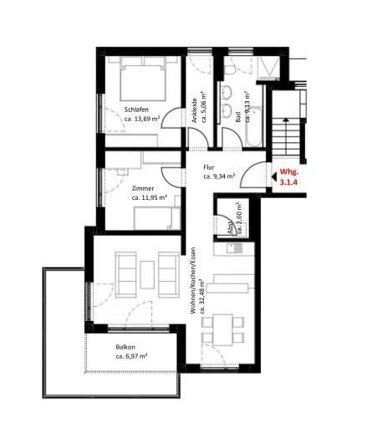 Wohnung zum Kauf Provisionsfrei 401.368 € 3,5 Zimmer 91,2 m² Dietenheim Dietenheim 89165