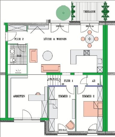 Terrassenwohnung zum Kauf Provisionsfrei 370.000 € 4 Zimmer 103,2 m² Erdgeschoss Fettenvorstadt / Stadtrandsiedlung Greifswald 17489