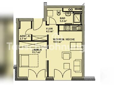 Wohnung zur Miete Tauschwohnung 720 € 2 Zimmer 44 m² 2. Geschoss Dornbusch Frankfurt am Main 60320