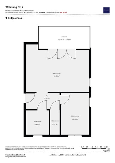 Wohnung zum Kauf provisionsfrei 404.900 € 2 Zimmer 63,8 m² EG Kammer Traunstein 83278