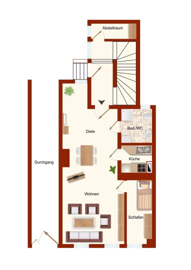Wohnung zum Kauf 39.900 € 2 Zimmer 51 m² Erdgeschoss Südbahnhof / Reichsstraße Gera 07545