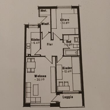 Wohnung zur Miete 840 € 3 Zimmer 69,7 m² 1. Geschoss Neumünsterstraße 6a Wahlstedt 23812