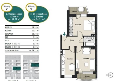 Wohnung zum Kauf provisionsfrei als Kapitalanlage geeignet 399.000 € 2 Zimmer 54,7 m² Moltkestraße 68 Neustadt-Nord Köln 50674