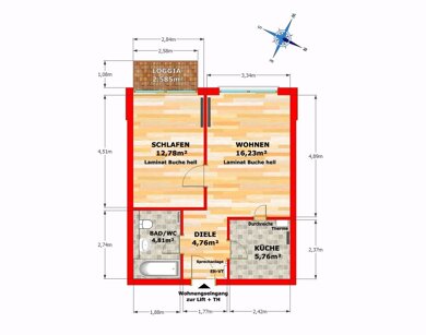 Wohnung zur Miete 289 € 2 Zimmer 43,8 m² 1. Geschoss Jahnstr. 10 Mulda Mulda/Sa. 09619