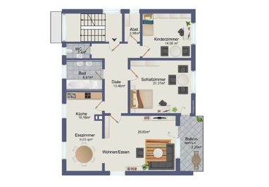 Wohnung zur Miete 1.250 € 3 Zimmer 106 m² 1. Geschoss Ettlingen 76275
