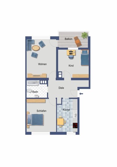 Wohnung zum Kauf Provisionsfrei 212.000 € 3,5 Zimmer 72,4 m² 1. Geschoss Waldstraße 38 Vingst Köln 51107