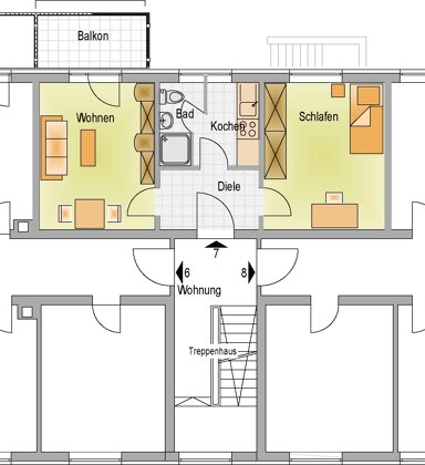 Studio zur Miete 320 € 2 Zimmer 42 m² 2. Geschoss frei ab sofort Bulmker Strasse Gelsenkirchen 45888