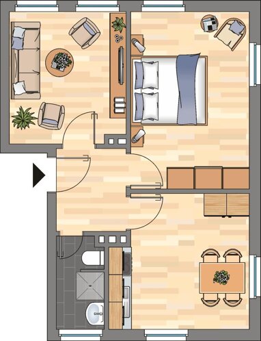 Wohnung zur Miete 319 € 2 Zimmer 47,5 m² 2. Geschoss Werftstraße 111 Bant Wilhelmshaven 26382