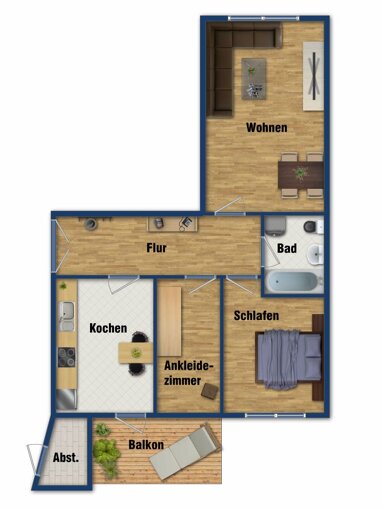 Wohnung zur Miete 341 € 3 Zimmer 62 m² Gustav-Adolf-Straße 3 Altendorf 926 Chemnitz 09116