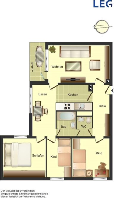 Wohnung zur Miete 978 € 4 Zimmer 89,3 m² 2. Geschoss Leipziger Straße 1 West Ratingen 40880