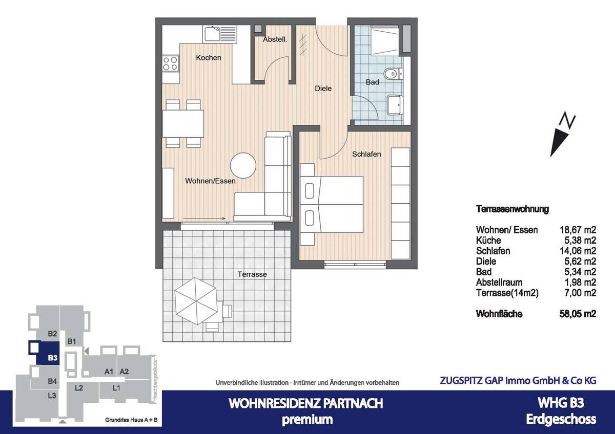 WOHNRESIDENZ PARTNACH - 2 Zi Wohnung - B03