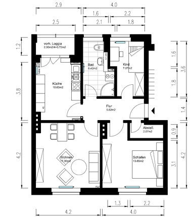 Wohnung zur Miete 603,16 € 3 Zimmer 63,5 m² 2. Geschoss Calvörder Str. 8 Beimssiedlung Magdeburg 39110