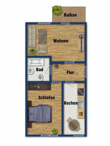 Wohnung zur Miete 297 € 2 Zimmer 54 m² Erdgeschoss Henriettenstraße 71 Kaßberg 914 Chemnitz 09112