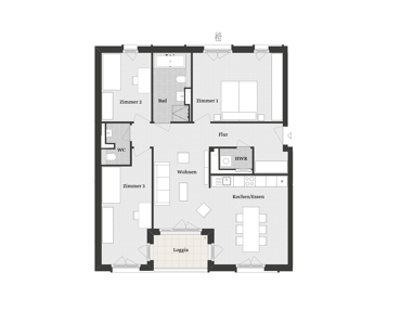 Wohnung zur Miete 1.915 € 4 Zimmer 109,4 m² 3. Geschoss Konrad-Zuse-Str. 24f Kalbach-Riedberg Frankfurt 60438