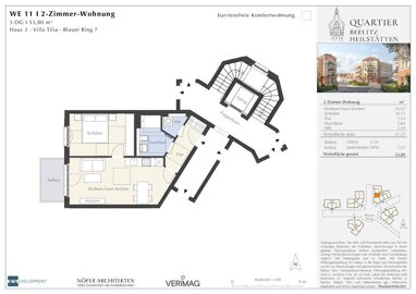 Wohnung zum Kauf Provisionsfrei 242.000 € 2 Zimmer 53,8 m² 1. Geschoss Blauer Ring 7 Beelitz Beelitz 14547