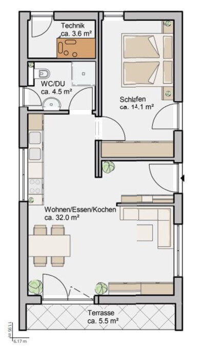 Studio zur Miete 760 € 2 Zimmer 54,6 m² Rumphorst Münster 48147