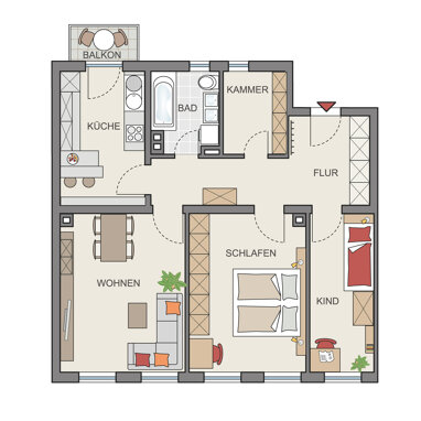 Wohnung zur Miete 710 € 3 Zimmer 72 m² 2. Geschoss Obere Kanalstr. 1 Gostenhof Nürnberg 90429