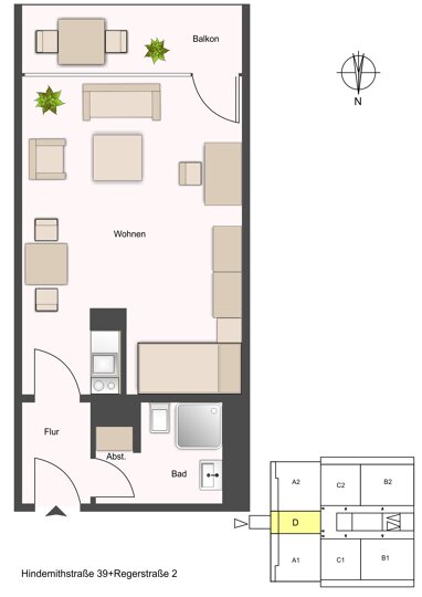 Wohnung zur Miete 495 € 1 Zimmer 35 m² 9. Geschoss Hindemithstraße 39 Lerchenberg Mainz 55127
