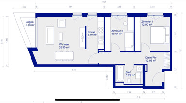 Wohnung zur Miete 1.221 € 3 Zimmer 75 m² 2. Geschoss Am Amtsgraben Köpenick Berlin 12559