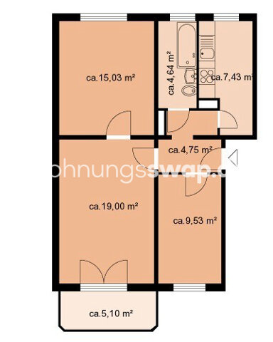 Studio zur Miete 450 € 3 Zimmer 59 m² 4. Geschoss Fennpfuhl 10369