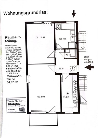 Wohnung zur Miete 680 € 2 Zimmer 68 m² EG Leimen Leimen 69181