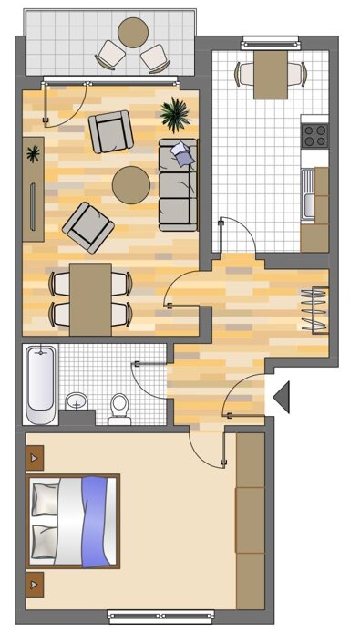 Wohnung zur Miete 679 € 2 Zimmer 66 m² 4. Geschoss Erfurter Straße 7 West Ratingen 40880