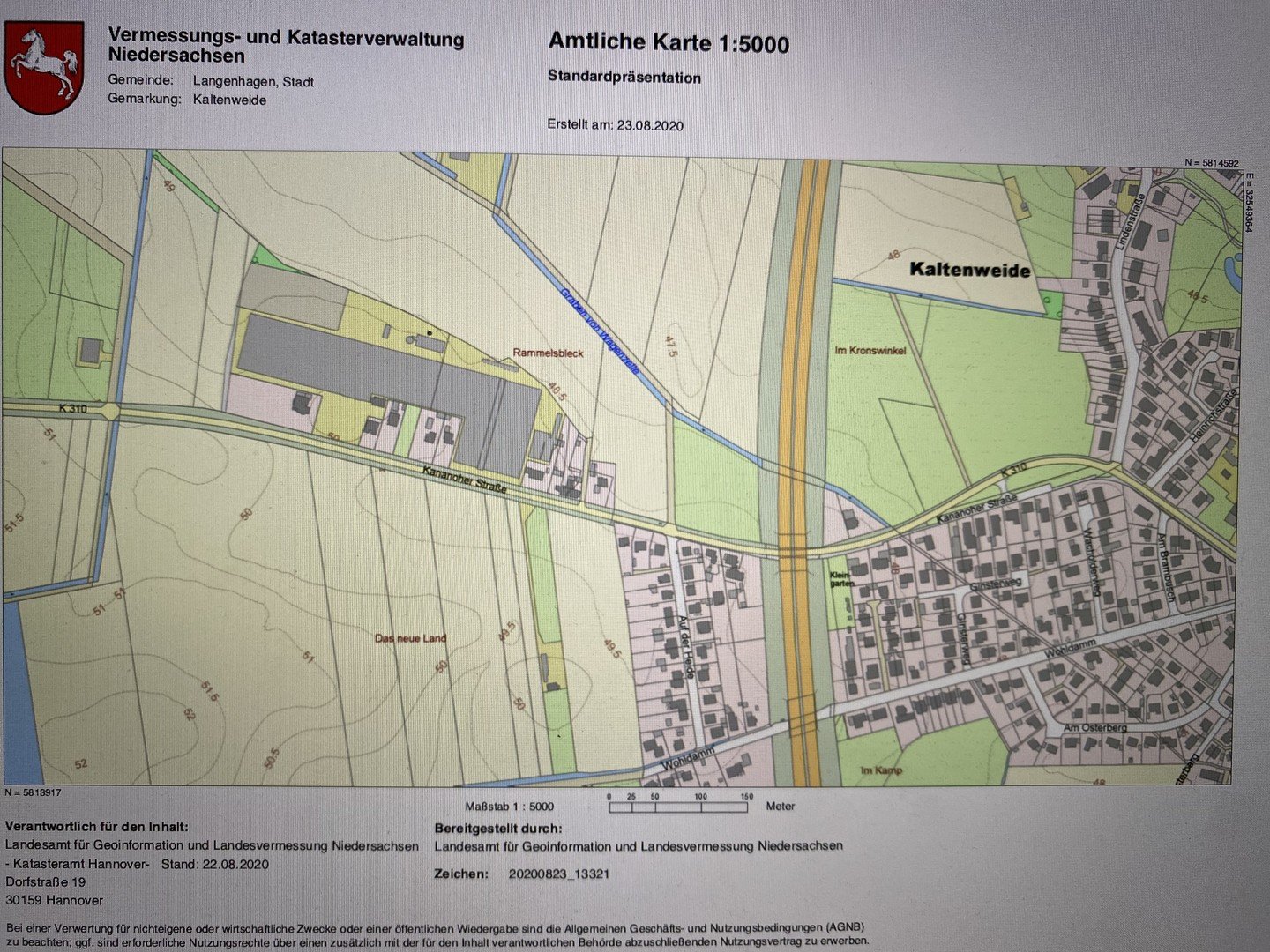 Gewerbegrundstück zur Miete Provisionsfrei 1.000 € 50.000 m²<br/>Grundstück Kananoher Str. 46 A Kaltenweide Langenhagen 30855