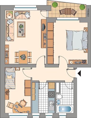 Wohnung zur Miete 429 € 3,5 Zimmer 59,2 m² 1. Geschoss Metelener Weg 15 Resser Mark Gelsenkirchen 45892