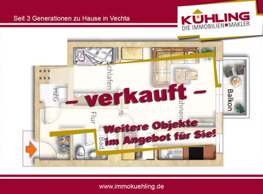Wohnung zum Kauf 89.000 € 1,5 Zimmer 49 m² Stadtkern Vechta 49377