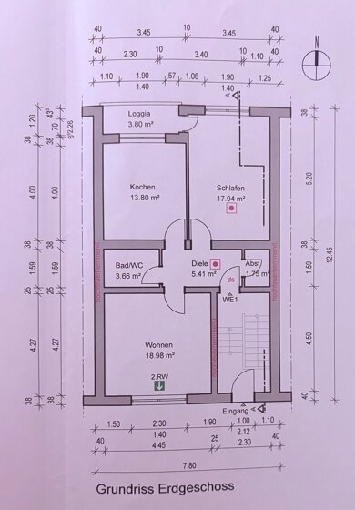 Wohnung zur Miete 620 € 2 Zimmer 62,6 m² 1. Geschoss frei ab sofort Flottenstraße 7 Beeck Duisburg 47139