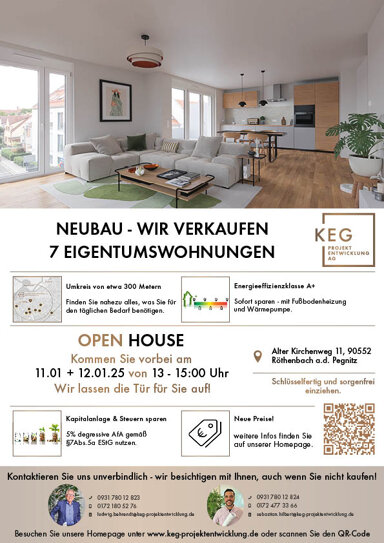 Wohnung zum Kauf provisionsfrei 546.780 € 3 Zimmer 91 m² 1. Geschoss frei ab sofort Alter Kirchenweg 11 Röthenbach Röthenbach an der Pegnitz 90552