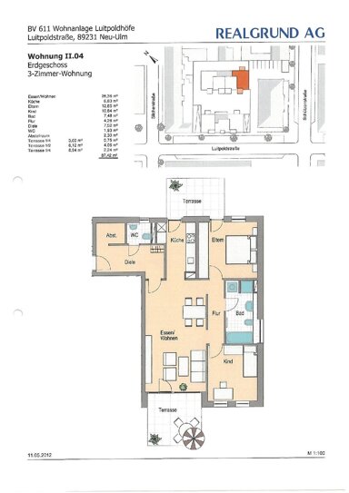 Wohnung zur Miete 995 € 3 Zimmer 87,4 m² frei ab 01.05.2025 Stadtmitte Neu-Ulm 89231