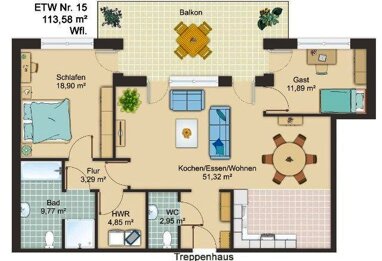 Wohnung zur Miete 1.100 € 3 Zimmer 114 m² 3. Geschoss Ascheberg Ascheberg 59387