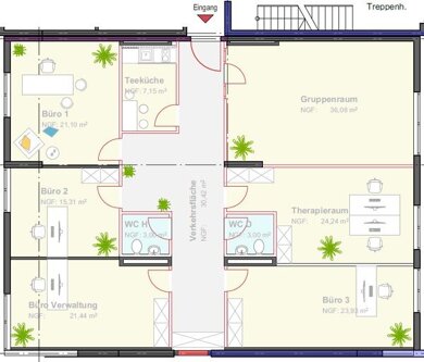 Praxis zur Miete 2.487 € 6 Zimmer 199 m² Bürofläche Innenstadt Regensburg 93047