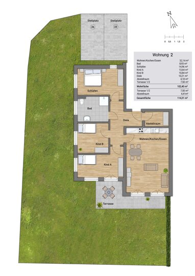 Terrassenwohnung zum Kauf Provisionsfrei 598.000 € 4 Zimmer 103 m² Schrobenhausen Schrobenhausen 86529